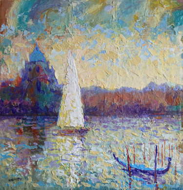Картина под названием "Evening Venice" - Rakhmet Redzhepov, Подлинное произведение искусства, Масло