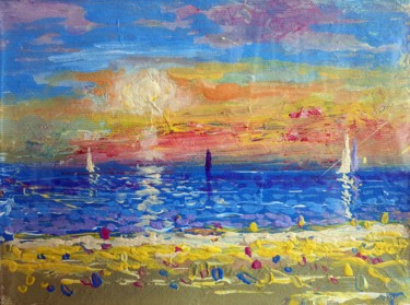 Pintura intitulada "Beach" por Rakhmet Redzhepov, Obras de arte originais, Acrílico