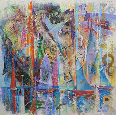 제목이 "Winds of Time"인 미술작품 Rakhmet Redzhepov로, 원작, 기름 나무 들것 프레임에 장착됨