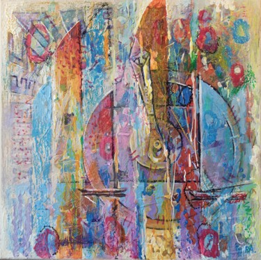 Картина под названием "Traffic" - Rakhmet Redzhepov, Подлинное произведение искусства, Масло Установлен на Деревянная рама д…