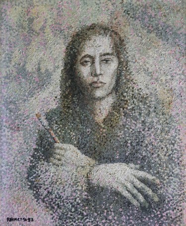 Malerei mit dem Titel "Self-portrait" von Rakhmet Redzhepov, Original-Kunstwerk, Öl Auf Keilrahmen aus Holz montiert