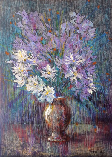 Painting titled "Fresh Flowers" by Rakhmet Redzhepov, Original Artwork, Acrylic