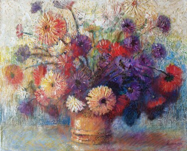 Malarstwo zatytułowany „Flowers 2” autorstwa Rakhmet Redzhepov, Oryginalna praca, Akryl Zamontowany na Drewniana rama noszy