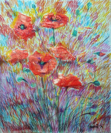 Картина под названием "Poppies 2" - Rakhmet Redzhepov, Подлинное произведение искусства, Акрил