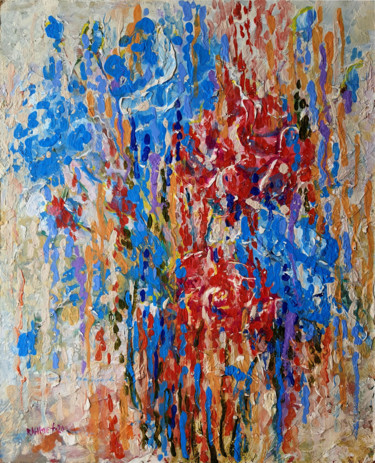 Peinture intitulée "Blue and Red" par Rakhmet Redzhepov, Œuvre d'art originale, Acrylique