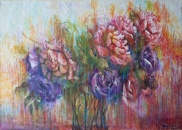 Картина под названием "Royal Roses" - Rakhmet Redzhepov, Подлинное произведение искусства, Акрил Установлен на Деревянная ра…