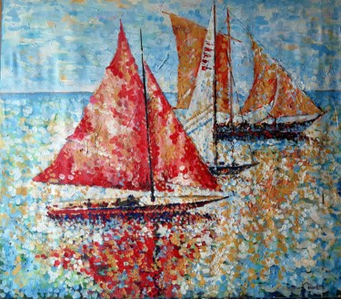 Painting titled "Sails and Sun 2" by Rakhmet Redzhepov, Original Artwork, Acrylic