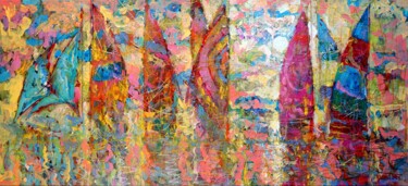 Картина под названием "Full Sails" - Rakhmet Redzhepov, Подлинное произведение искусства, Акрил Установлен на Деревянная рам…