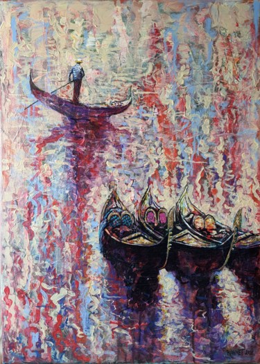 Malerei mit dem Titel "Morning Venice and…" von Rakhmet Redzhepov, Original-Kunstwerk, Acryl Auf Keilrahmen aus Holz montiert