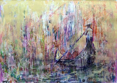 Dessin intitulée "Rain in Venice" par Rakhmet Redzhepov, Œuvre d'art originale, Acrylique