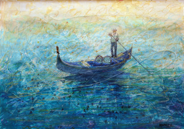 Zeichnungen mit dem Titel "GONDOLIER  2" von Rakhmet Redzhepov, Original-Kunstwerk, Acryl