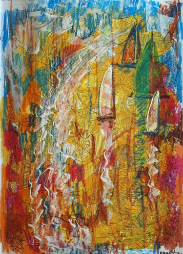 Zeichnungen mit dem Titel "Sailing Yachts" von Rakhmet Redzhepov, Original-Kunstwerk, Acryl