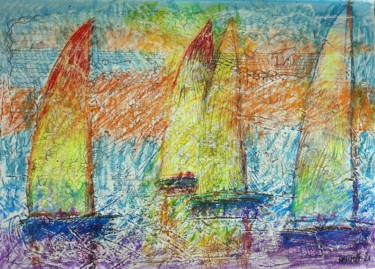 Zeichnungen mit dem Titel "Colored Sails." von Rakhmet Redzhepov, Original-Kunstwerk, Acryl