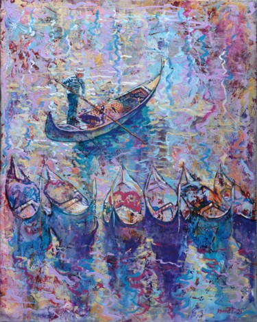 Painting titled "Venetian Watercolor…" by Rakhmet Redzhepov, Original Artwork, Acrylic Mounted on Wood Stretcher frame