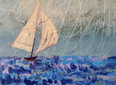 Peinture intitulée "Favourable Wind." par Rakhmet Redzhepov, Œuvre d'art originale, Acrylique Monté sur Carton
