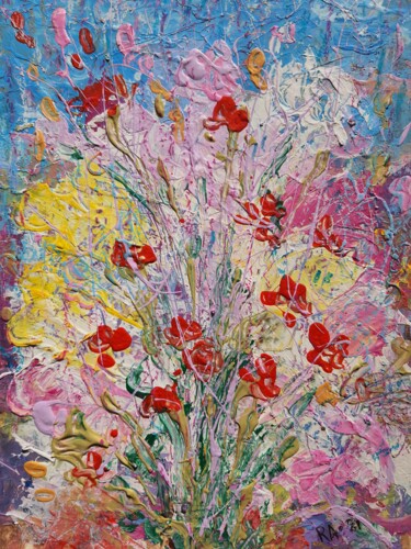 Peinture intitulée "Lucky Flowers" par Rakhmet Redzhepov, Œuvre d'art originale, Acrylique