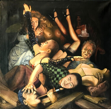 Pittura intitolato "Double Self-Portrai…" da Rakhmet Redzhepov, Opera d'arte originale, Olio Montato su Telaio per barella i…