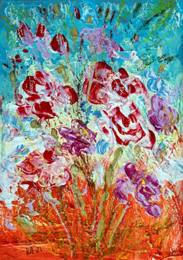 Peinture intitulée "Roses from the Gard…" par Rakhmet Redzhepov, Œuvre d'art originale, Acrylique