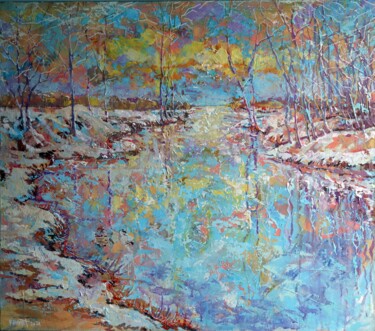 Malerei mit dem Titel "The Coming of Winte…" von Rakhmet Redzhepov, Original-Kunstwerk, Acryl Auf Keilrahmen aus Holz montie…