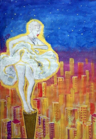 Картина под названием "MERILIN MONROE OVER…" - Rakhmet Redzhepov, Подлинное произведение искусства, Акрил