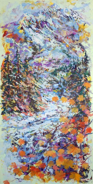 Картина под названием "Autumn in the Mount…" - Rakhmet Redzhepov, Подлинное произведение искусства, Акрил