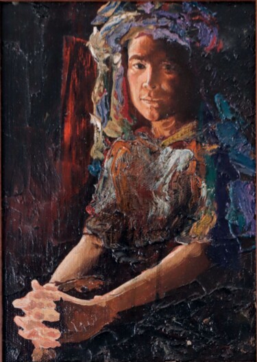 Painting titled "Self-Portrait in a…" by Rakhmet Redzhepov, Original Artwork, Oil