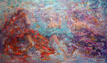 Painting titled "HOT DANCE." by Rakhmet Redzhepov, Original Artwork, Acrylic Mounted on Wood Stretcher frame