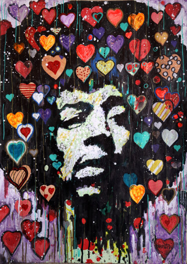 绘画 标题为“Jimi Hendrix.” 由Rakhmet Redzhepov, 原创艺术品, 丙烯