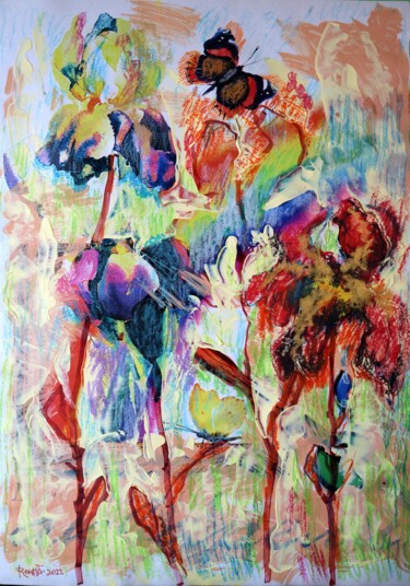 Painting titled "Fantasy with Flower…" by Rakhmet Redzhepov, Original Artwork, Acrylic