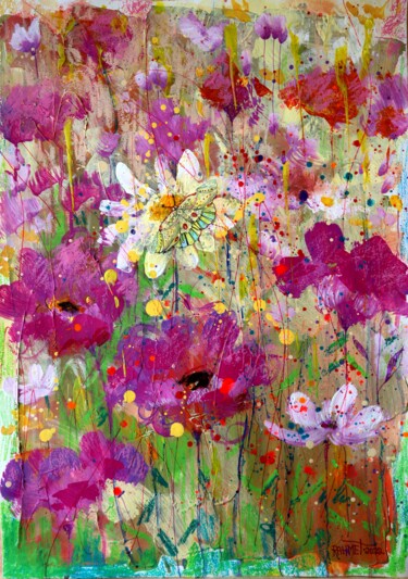 Pintura intitulada "Fantasy with Flower…" por Rakhmet Redzhepov, Obras de arte originais, Acrílico