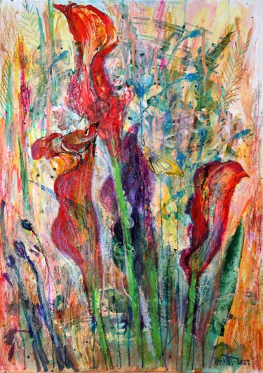 Pintura intitulada "Fantasy with Flower…" por Rakhmet Redzhepov, Obras de arte originais, Acrílico