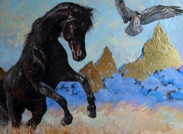 Картина под названием "To the Expanse 2." - Rakhmet Redzhepov, Подлинное произведение искусства, Акрил Установлен на Деревян…