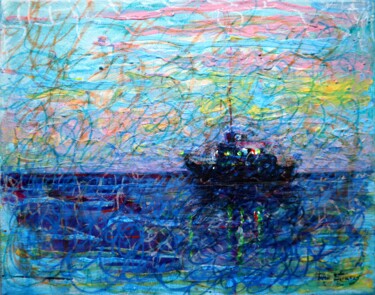 Painting titled "Beauty in the Sea" by Rakhmet Redzhepov, Original Artwork, Acrylic Mounted on Wood Stretcher frame