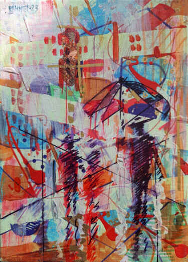 Картина под названием "City 2" - Rakhmet Redzhepov, Подлинное произведение искусства, Акрил Установлен на Деревянная рама дл…