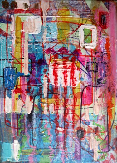 Картина под названием "City 17" - Rakhmet Redzhepov, Подлинное произведение искусства, Масло Установлен на Деревянная рама д…