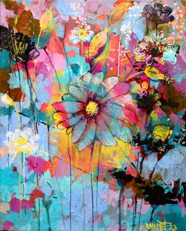 Картина под названием "Favorite Flowers" - Rakhmet Redzhepov, Подлинное произведение искусства, Масло Установлен на Деревянн…