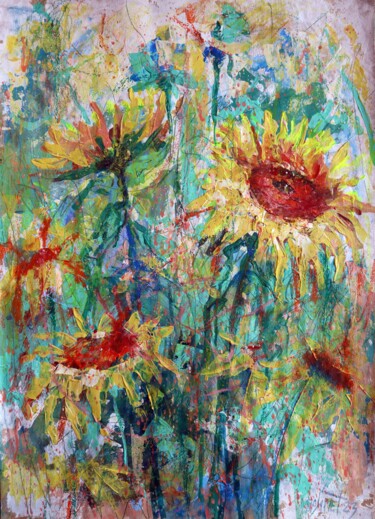 Painting titled "Fantasy with Flower…" by Rakhmet Redzhepov, Original Artwork, Acrylic