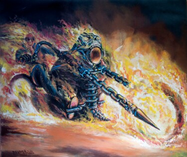 Pintura intitulada "Fire Flame" por Rakhmet Redzhepov, Obras de arte originais, Óleo