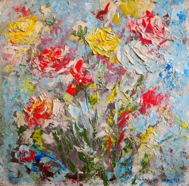 Peinture intitulée "Roses 11" par Rakhmet Redzhepov, Œuvre d'art originale, Huile