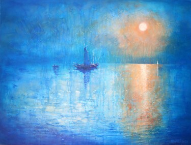 Картина под названием "Rain Sea" - Rakhmet Redzhepov, Подлинное произведение искусства, Акрил Установлен на Деревянная рама…