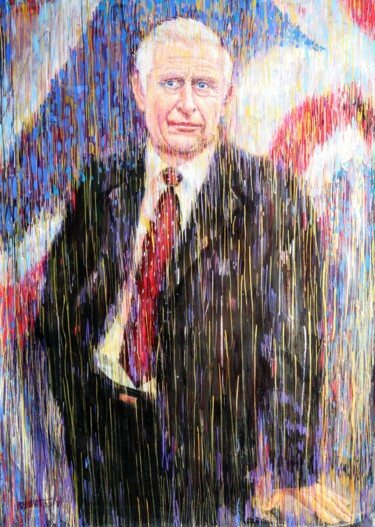 Картина под названием "KING" - Rakhmet Redzhepov, Подлинное произведение искусства, Масло Установлен на Деревянная рама для…