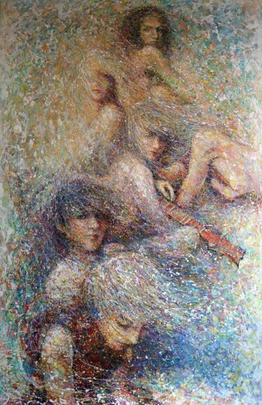 Pittura intitolato "PICNIC" da Rakhmet Redzhepov, Opera d'arte originale, Acrilico