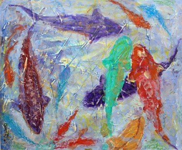 Malerei mit dem Titel "SHARKS" von Rakhmet Redzhepov, Original-Kunstwerk, Acryl