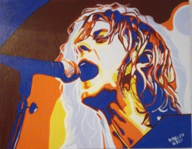 Peinture intitulée "Kurt Cobain" par Daniela Politi, Œuvre d'art originale, Acrylique Monté sur Autre panneau rigide