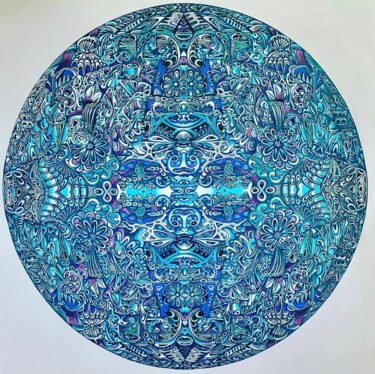 Pintura intitulada "Mandala 2" por Ralf Abati, Obras de arte originais, Acrílico Montado em Armação em madeira