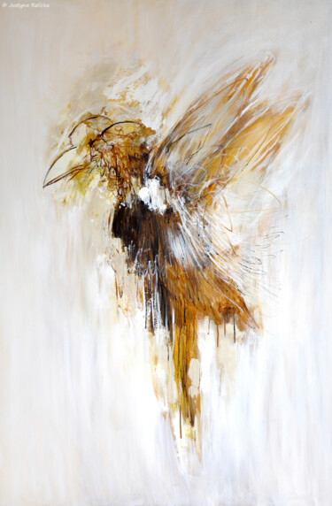 Painting titled "Bird Figure / Ptako…" by Justyna Ralicka, Original Artwork, Oil