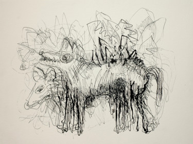 Rysunek zatytułowany „Wolf / Wilczydło” autorstwa Justyna Ralicka, Oryginalna praca, Inny