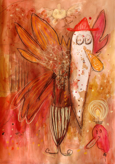 Dessin intitulée "Motyl / Butterfly" par Justyna Ralicka, Œuvre d'art originale