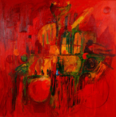 Pittura intitolato "Czerwona Martwa / R…" da Justyna Ralicka, Opera d'arte originale, Olio