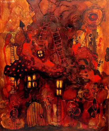 Malerei mit dem Titel "Una famiglia" von Justyna Ralicka, Original-Kunstwerk, Acryl